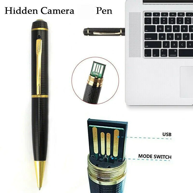 SnapSpy™ 1080P HD Hidden Pen Camera – Mini Body Video Recorder with USB Security