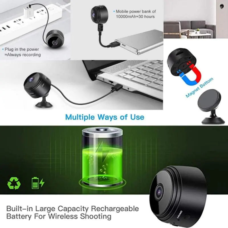 SnapSpy™ Mini 1080P WiFi Camera – Motion Detection & Home Security