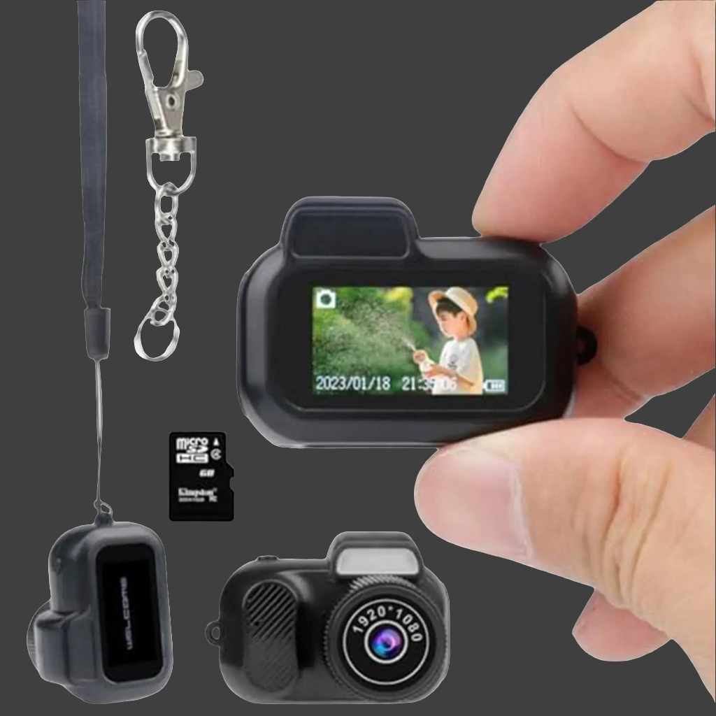 SnapSpy™ 1080P Mini Keychain Camera – Retro Portable Video Recorder (16GB)