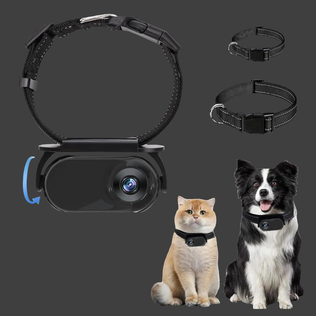 SnapSpy™ 1080P Pet Collar Cam – Wide Angle Action Camera for Cats & Dogs