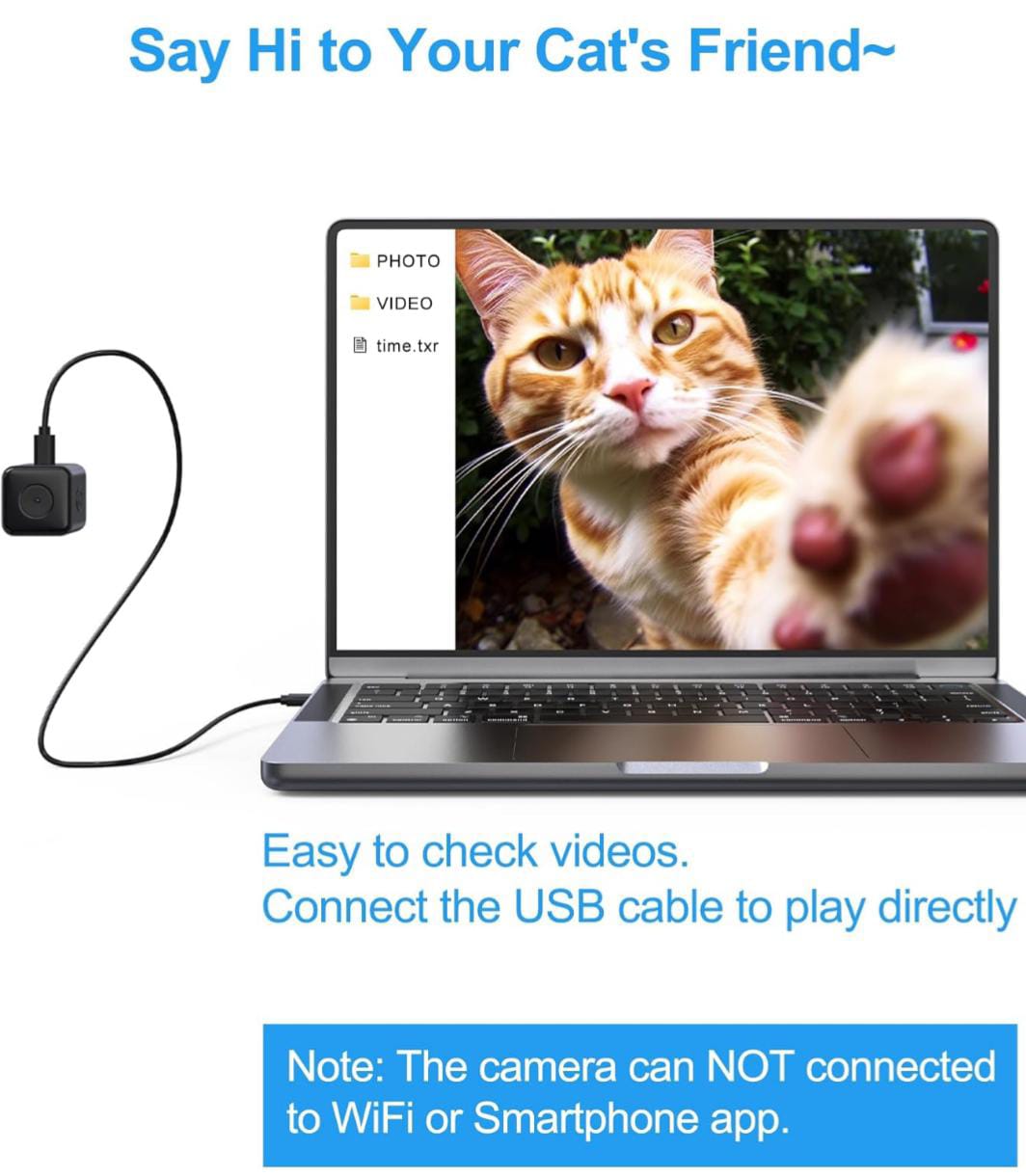 SnapSpy™ LuminiCam – Cordless Pet Collar Cam (XS, No App Needed)