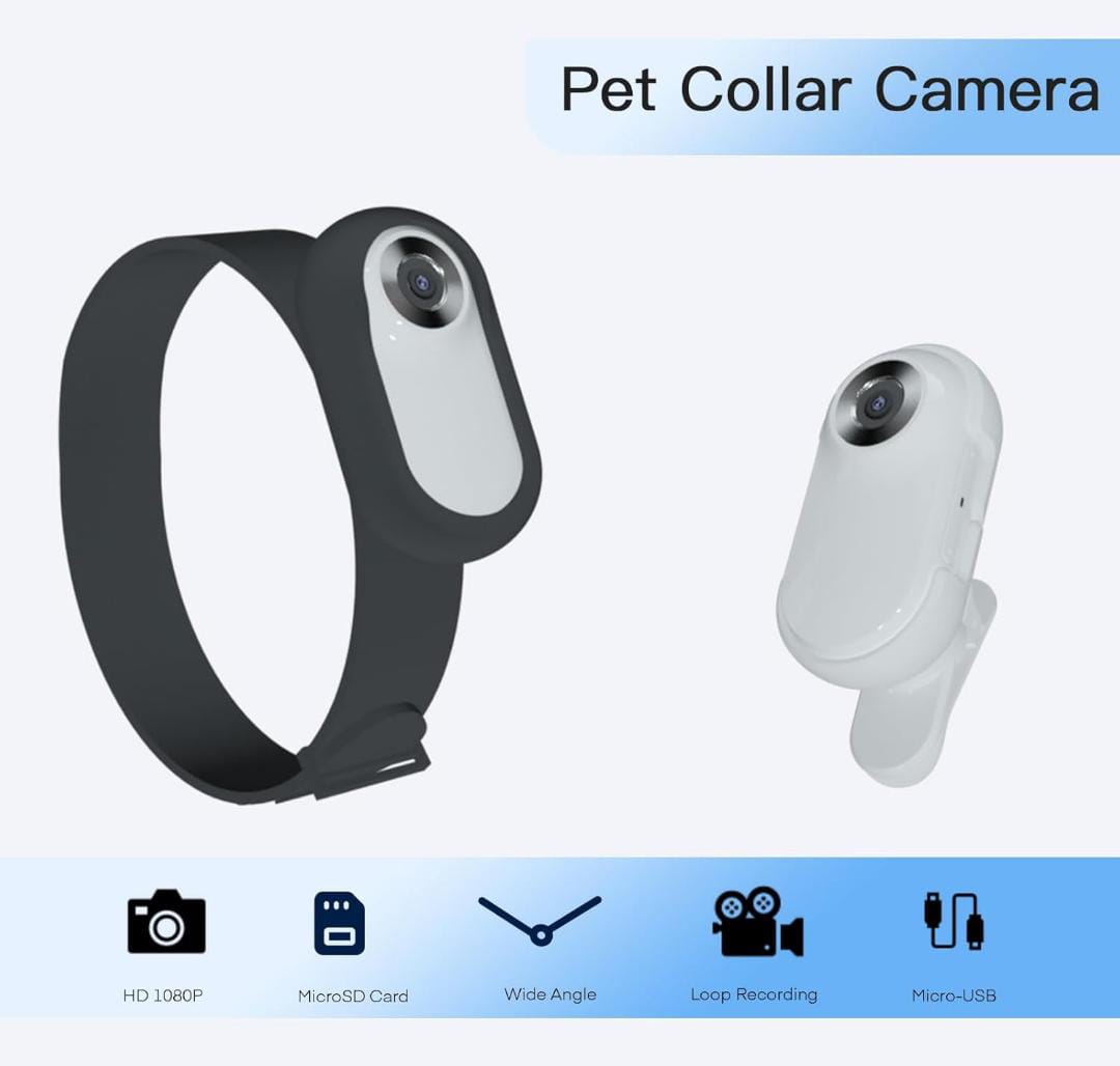 SnapSpy™ 1080P Pet Collar Camera – With 16GB SD Card