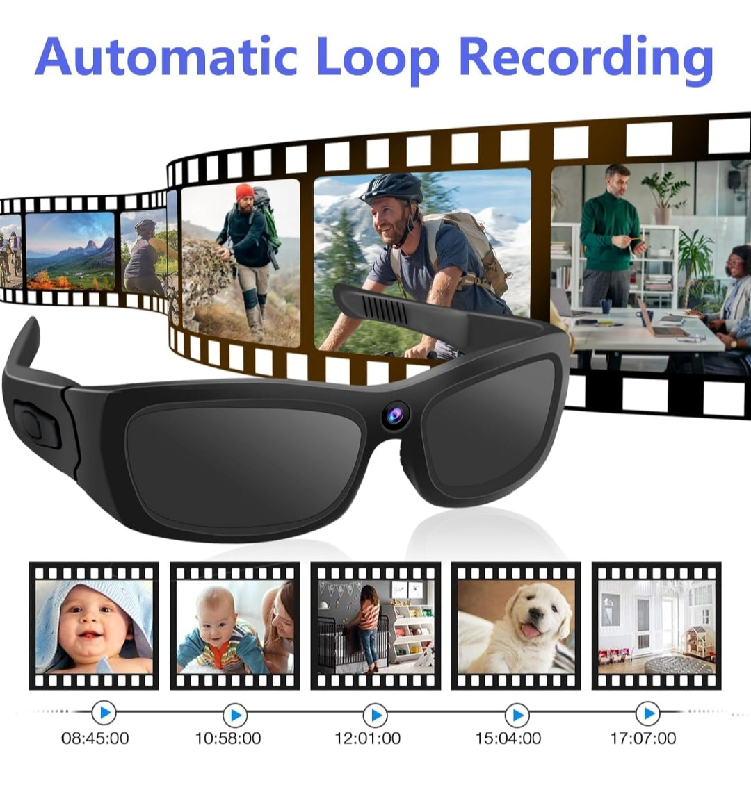 SnapSpy™ 1080P Bluetooth Cam Shades – Wearable Action Glasses