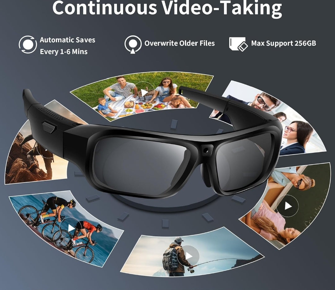 SnapSpy™ 4K SilentCam Glasses – Smart Sports Eyewear