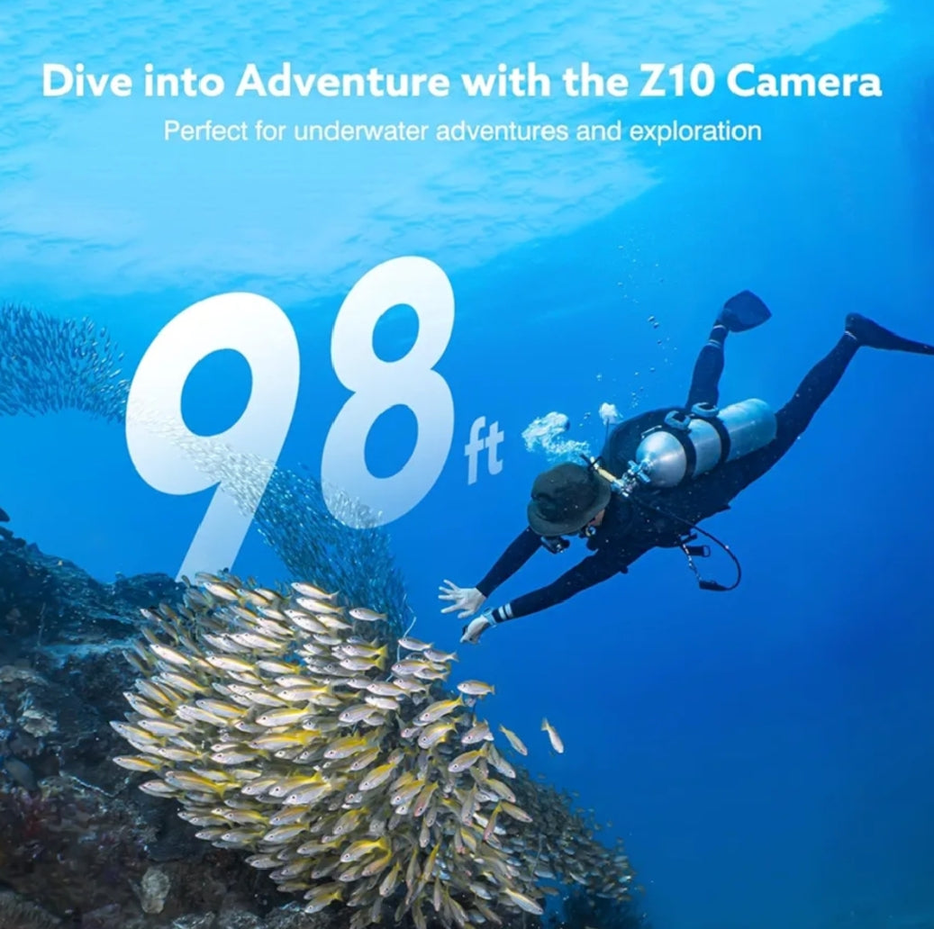 SnapSpy™ Z10 2K Action Cam – Waterproof Wearable Sports Camera with Magnetic Clip, 64GB Storage & Quick-Mount Kit