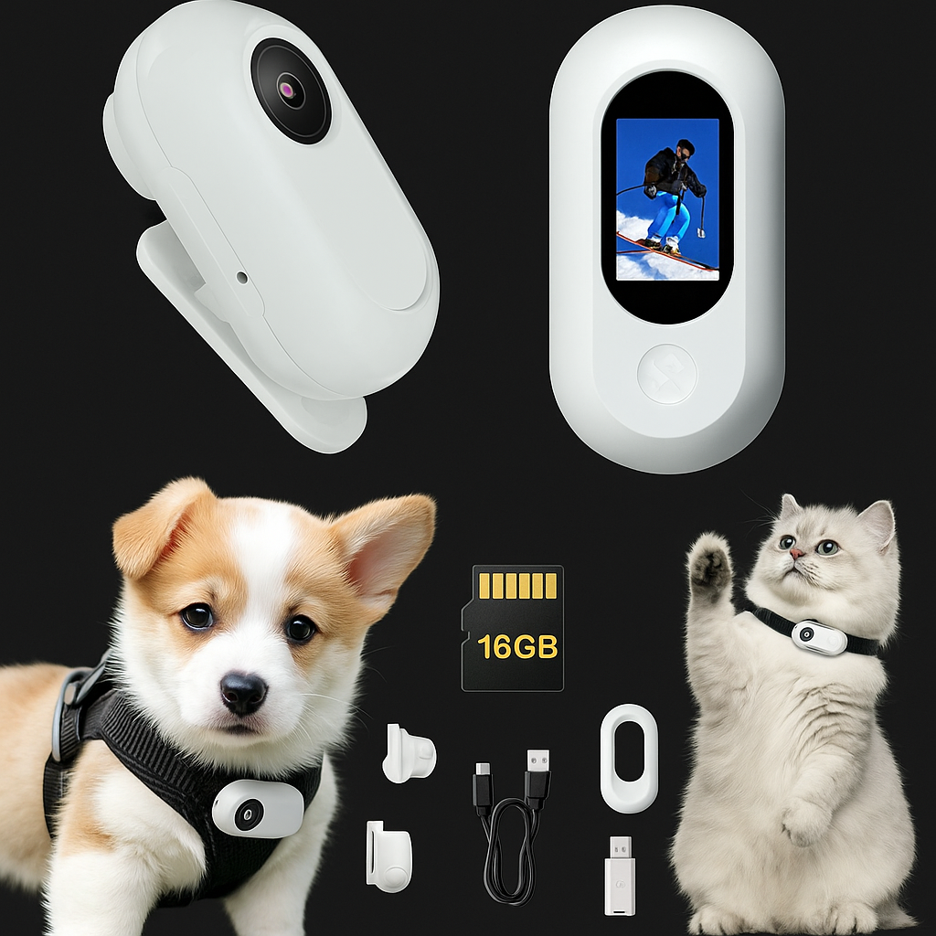 SnapSpy™ 1080P Pet Collar Camera – With 16GB SD Card