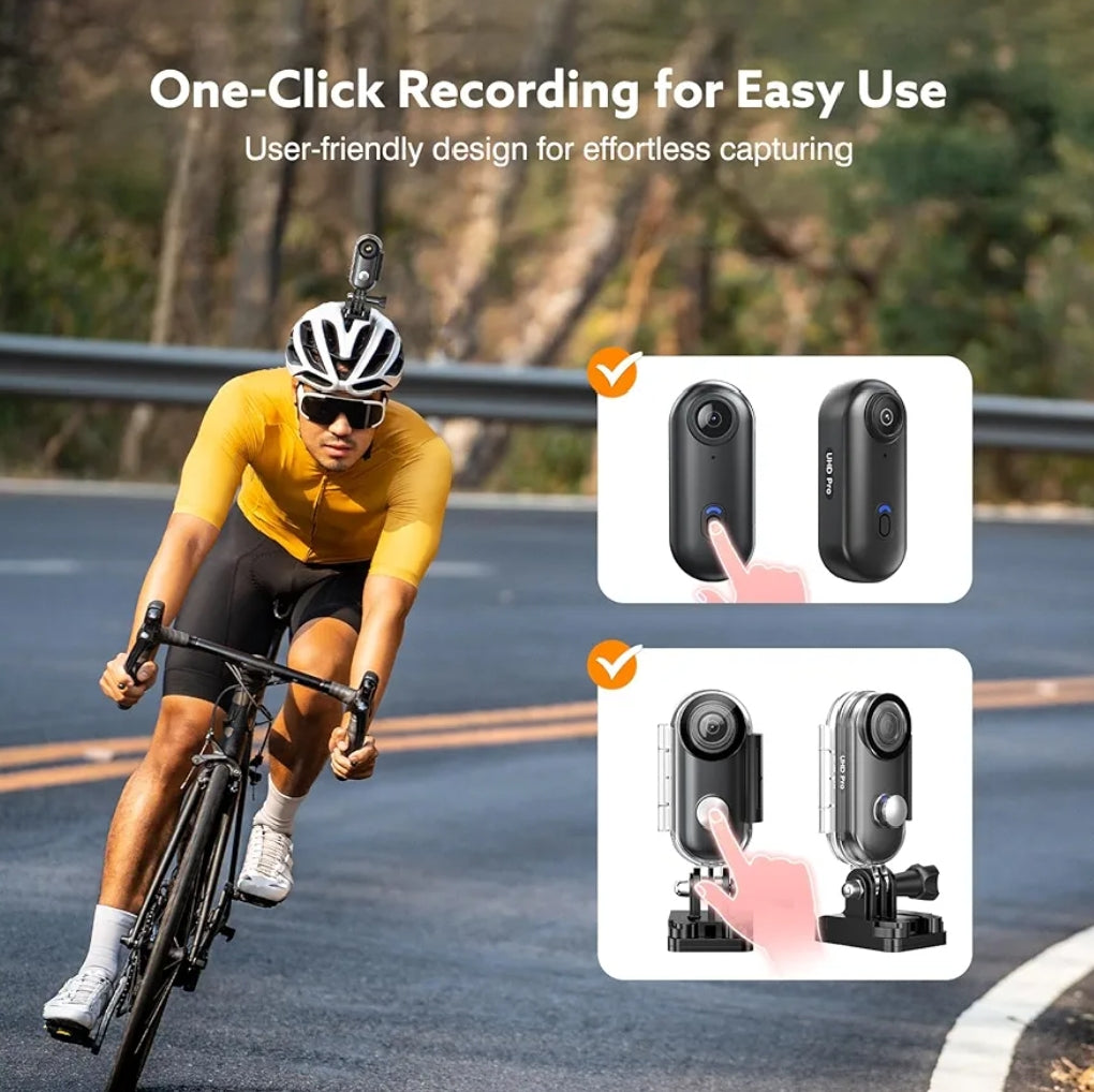 SnapSpy™ Z10 2K Action Cam – Waterproof Wearable Sports Camera with Magnetic Clip, 64GB Storage & Quick-Mount Kit