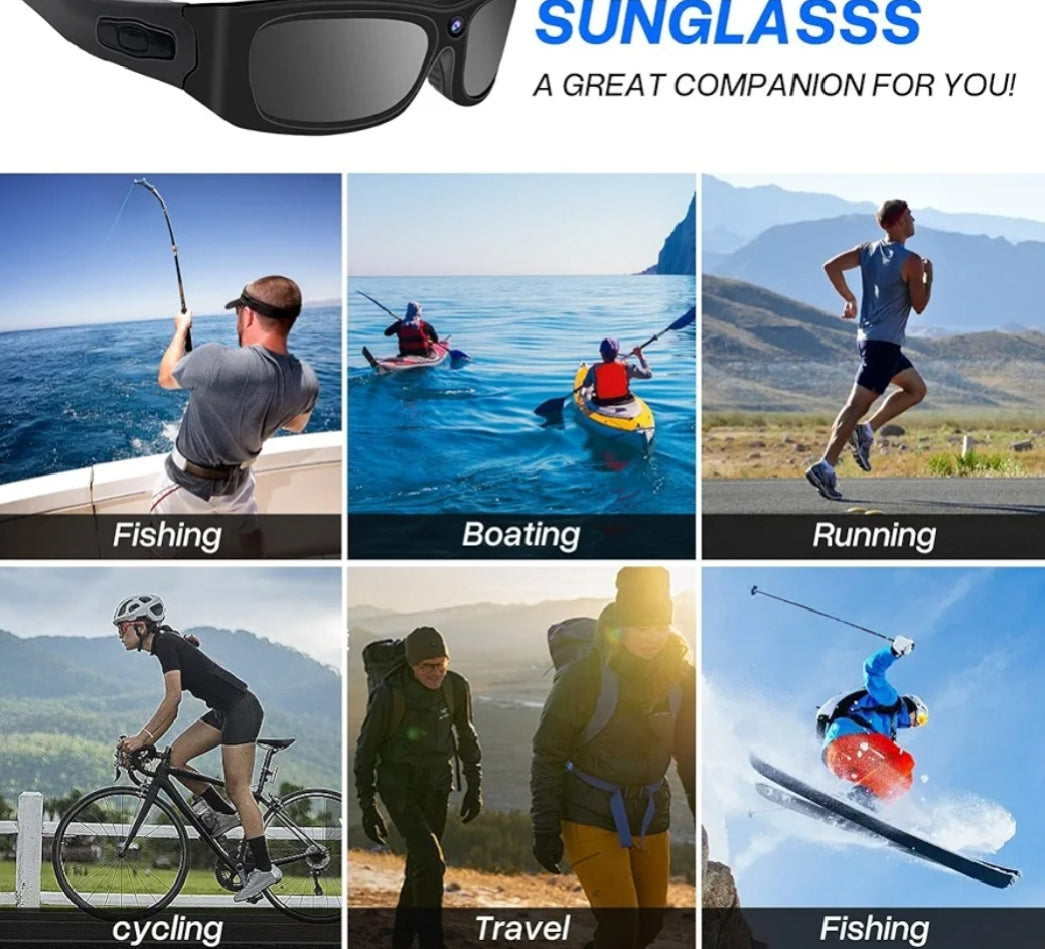 SnapSpy™ 1080P Bluetooth Cam Shades – Wearable Action Glasses
