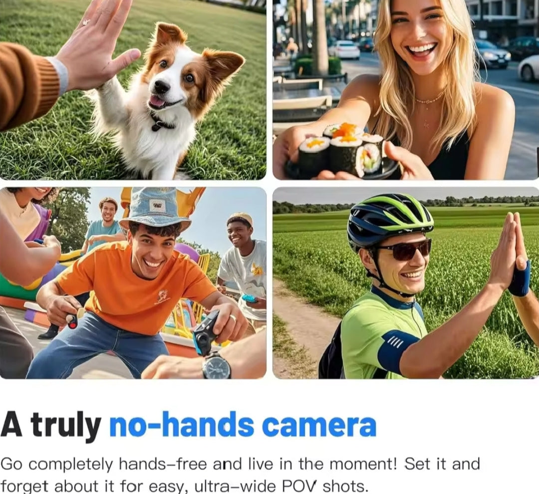 SnapSpy™ Z10 2K Action Cam – Waterproof Wearable Sports Camera with Magnetic Clip, 64GB Storage & Quick-Mount Kit