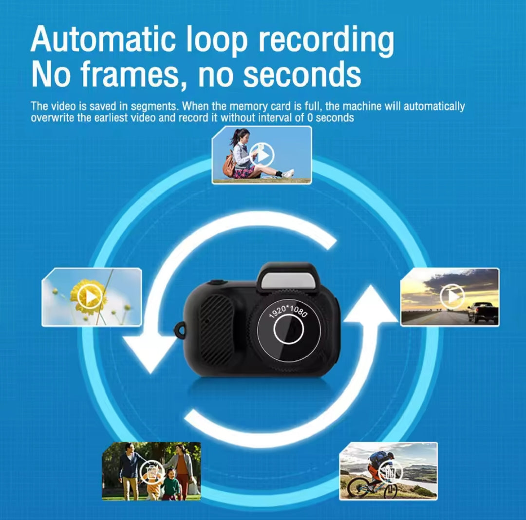 SnapSpy™ 1080P Mini Keychain Camera – Retro Portable Video Recorder (16GB)