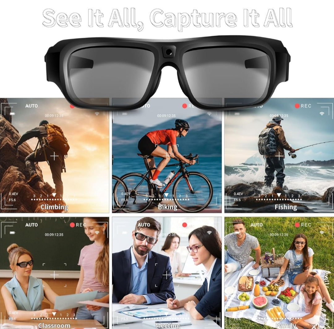 SnapSpy™ 4K SilentCam Glasses – Smart Sports Eyewear