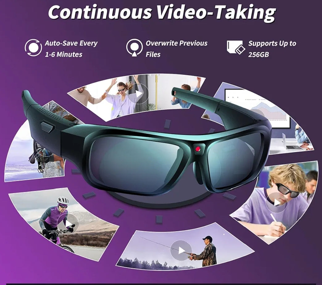 SnapSpy™ 4K Smart Glasses – UV Protected for Travel & Outdoor Recording