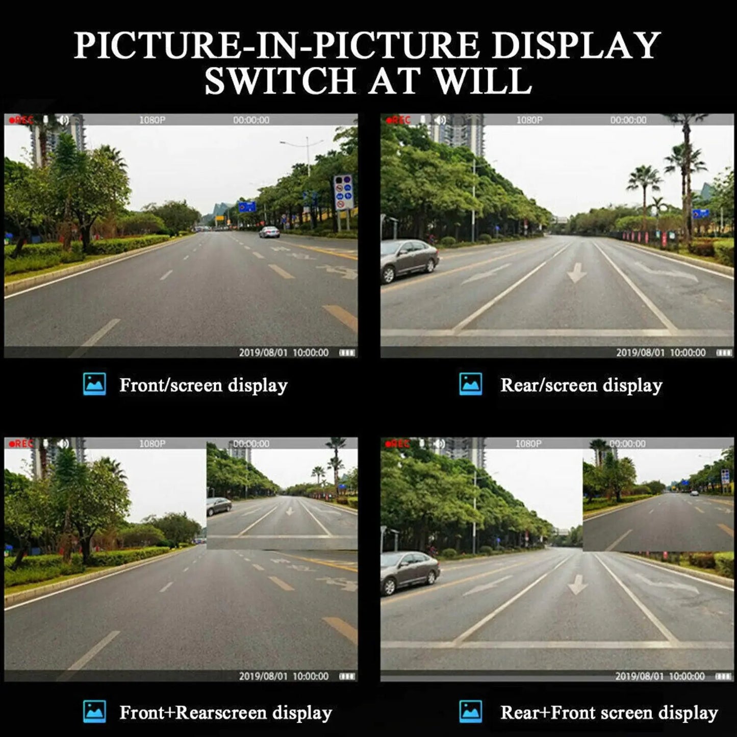 SnapSpy™ 1080P HD Rearview Mirror Car DVR – Dual Dash Cam Front & Rear Video Recorder