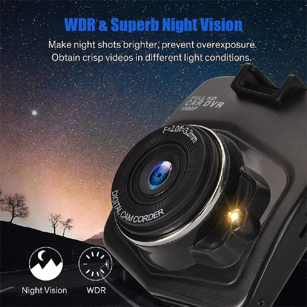 SnapSpy™ 2.4'' Full HD 1080P Dash Cam – Car DVR Front & Rear Camera with Night Vision & G-Sensor