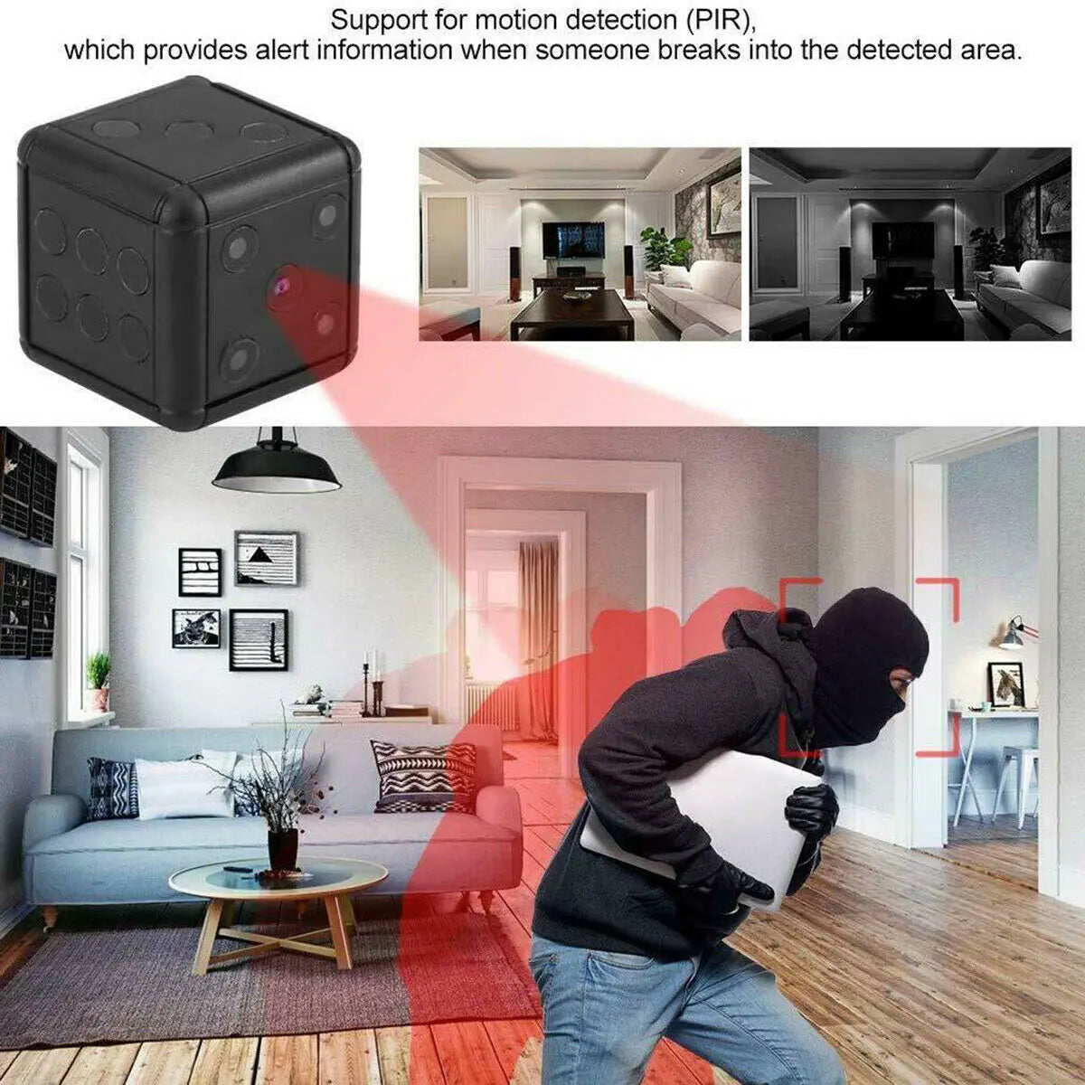 SnapSpy™ Mini Dice Camera – 1080P HD Night Vision Motion Detection Nanny Cam