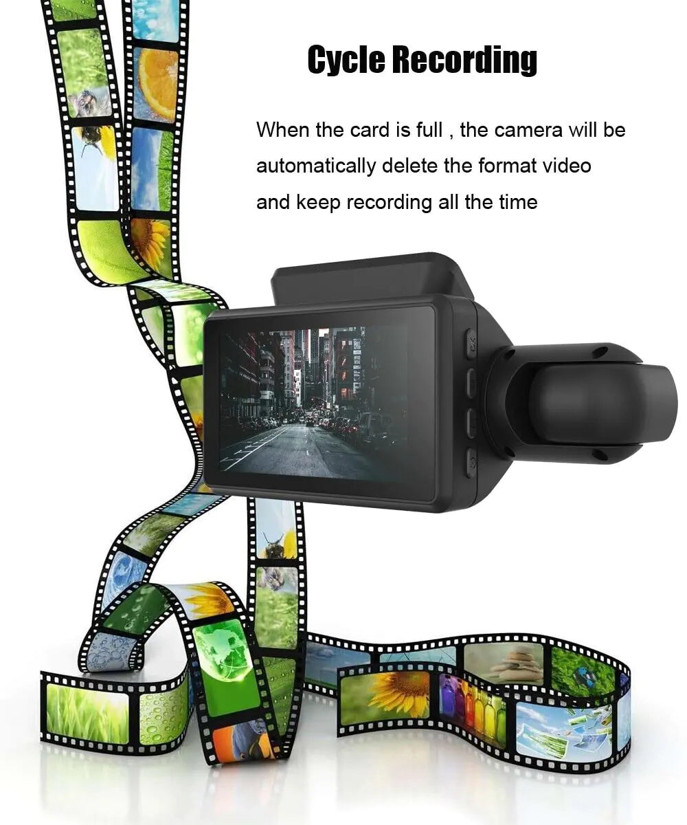 SnapSpy™ 1080P Dual Lens Car Dash Cam – Front & Inside G-Sensor Recorder