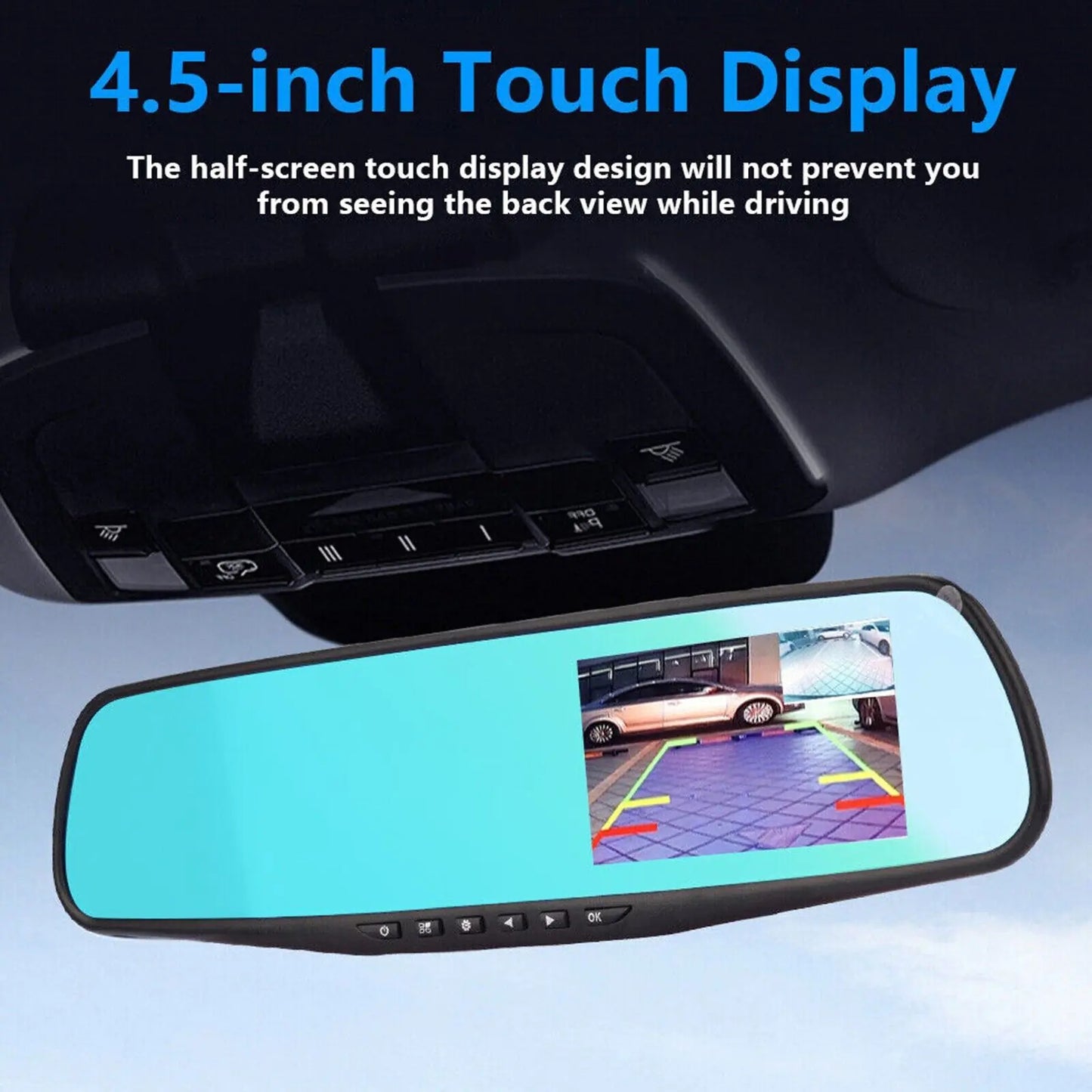 SnapSpy™ 1080P HD Rearview Mirror Car DVR – Dual Dash Cam Front & Rear Video Recorder