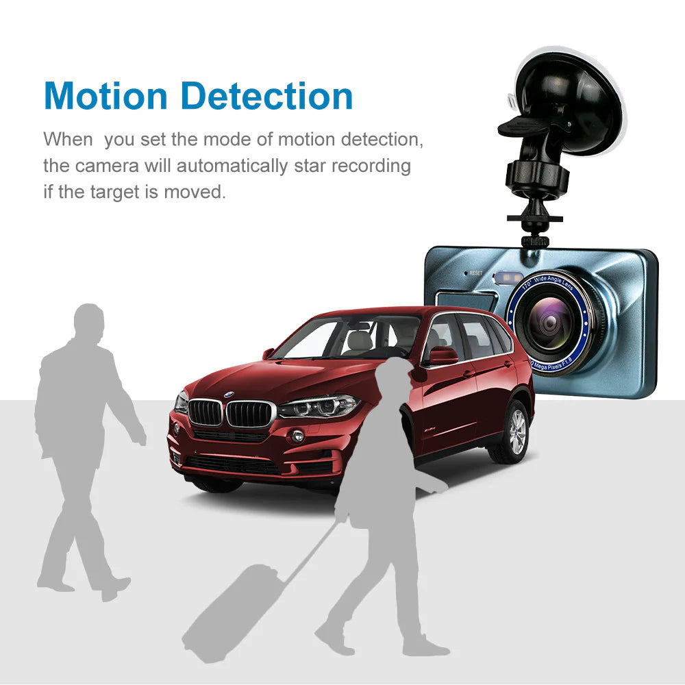 SnapSpy™ 1080P Dual Lens Dash Cam – 4" Screen, Front & Rear Recording with Night Vision