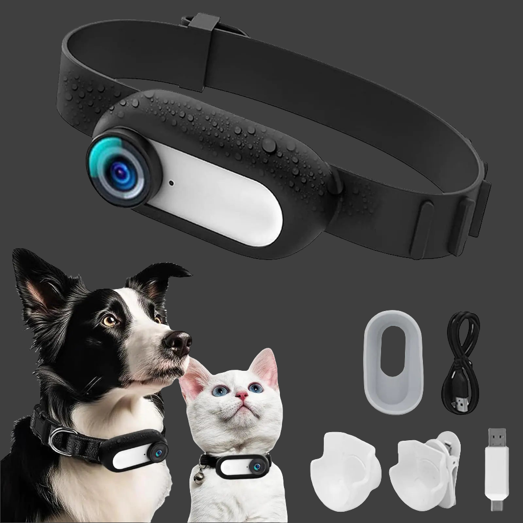 SnapSpy™ 1080P No-WiFi Pet Collar Cam – Indoor/Outdoor Sport Tracker for Dogs & Cats
