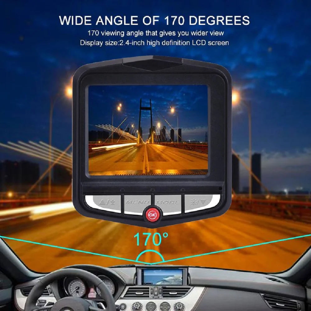 SnapSpy™ 2.4'' Full HD 1080P Dash Cam – Car DVR Front & Rear Camera with Night Vision & G-Sensor