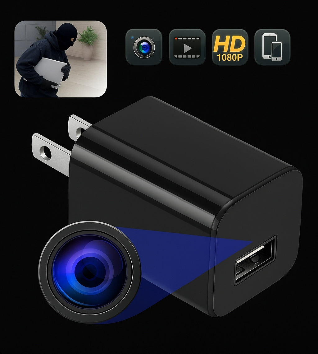 SnapSpy™ Mini Hidden USB Charger Spy Camera – Full HD 1080P Night Vision Audio Recorder