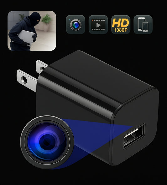 SnapSpy™ Mini Hidden USB Charger Spy Camera – Full HD 1080P Night Vision Audio Recorder