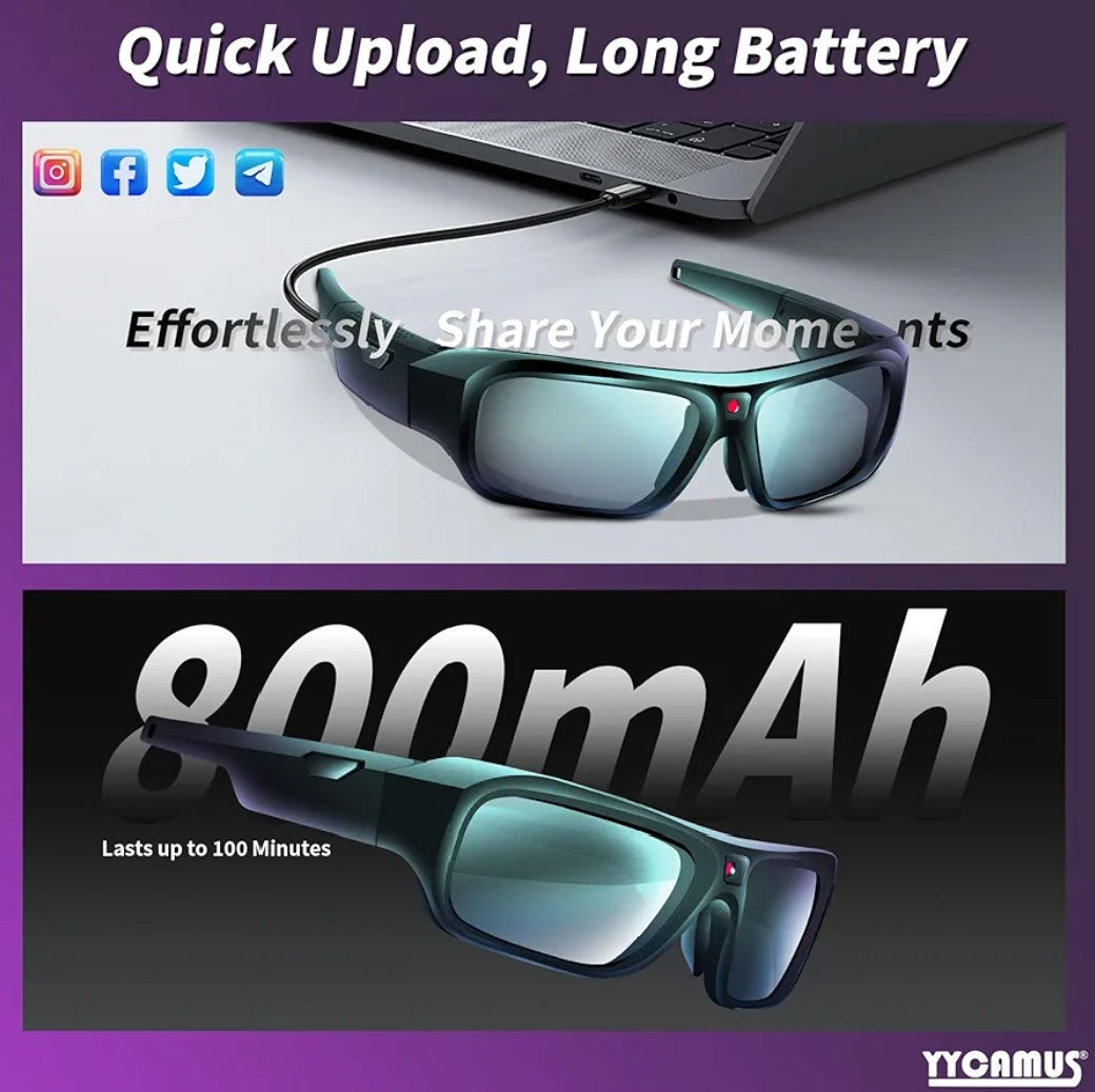 SnapSpy™ 4K Smart Glasses – UV Protected for Travel & Outdoor Recording