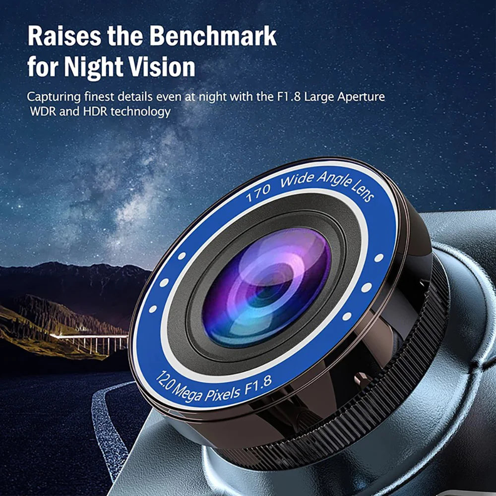 SnapSpy™ 1080P Dual Lens Dash Cam – 4" Screen, Front & Rear Recording with Night Vision
